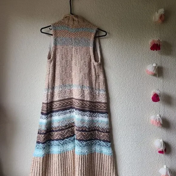 Anthropologie Sleeping On Snow Quillins Jacquard Vest Cardigan Duster Size XS - Picture 5 of 13